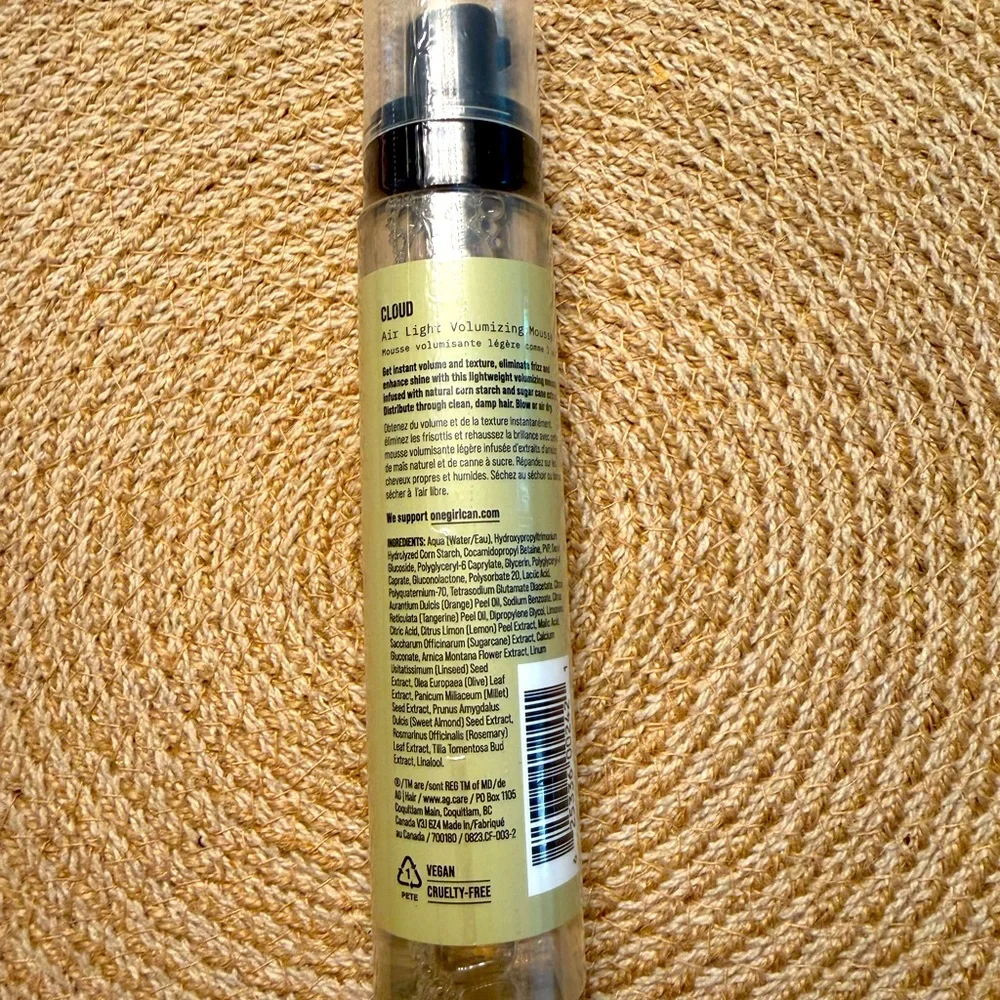 AG Care cloud Air light volumizing mousse for hair NEW